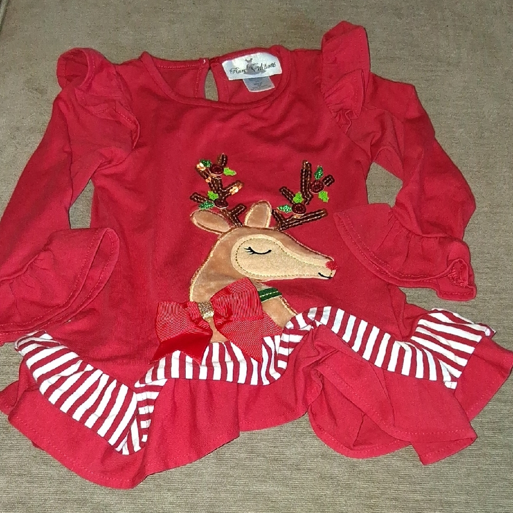 Red Ruffled Reindeer Dress